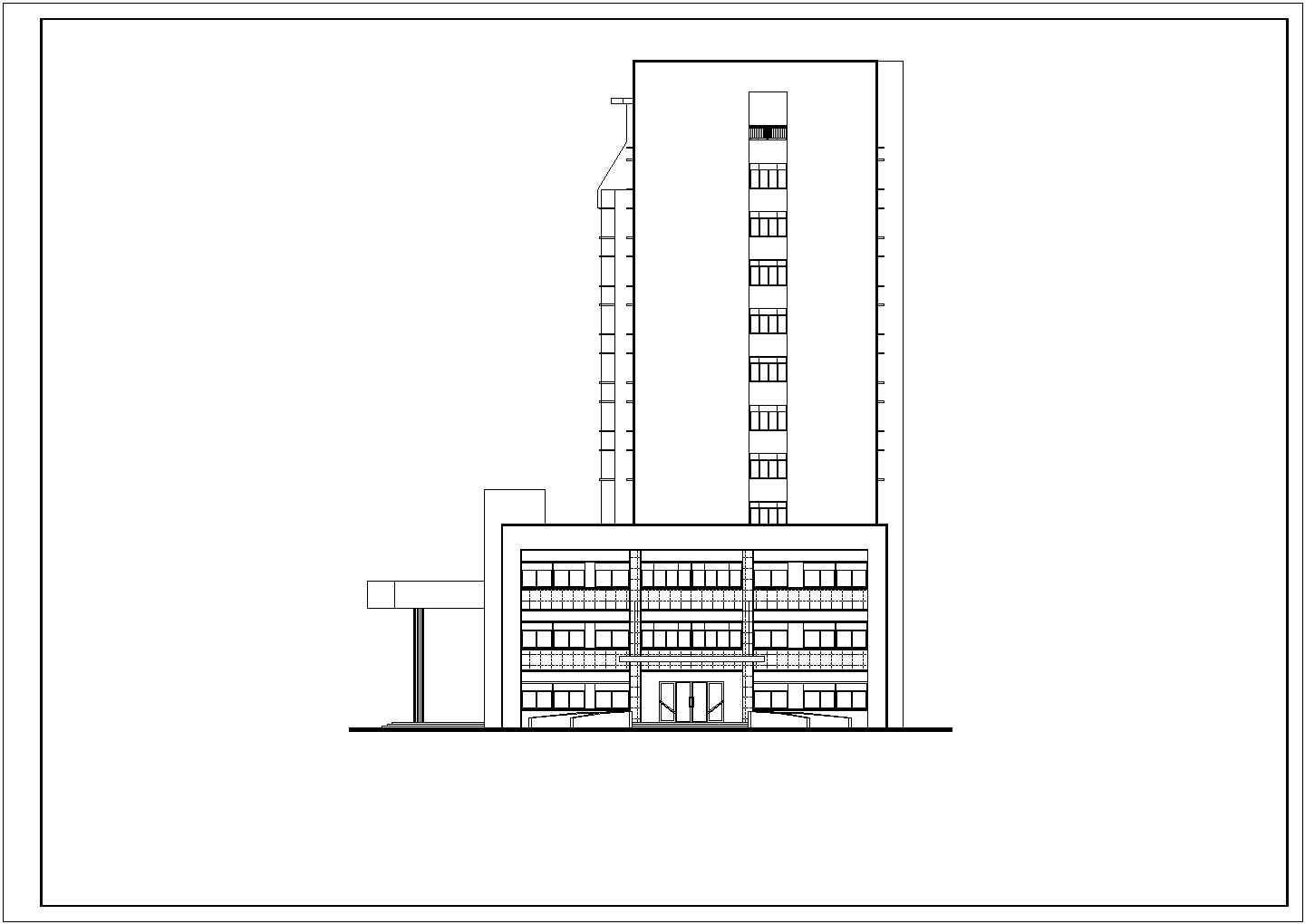 十一层医院综合楼建筑CAD施工图纸