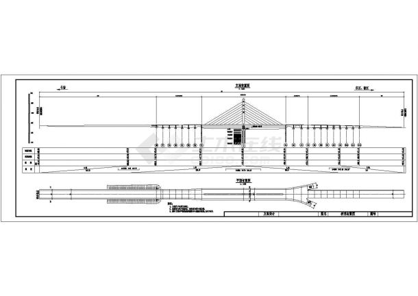 2x85m多样式斜拉桥初步设计cad套图（矮塔单双索面）-图二