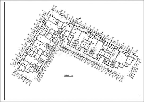 8层L型6单元每单元2户住宅楼CAD设计图-图一