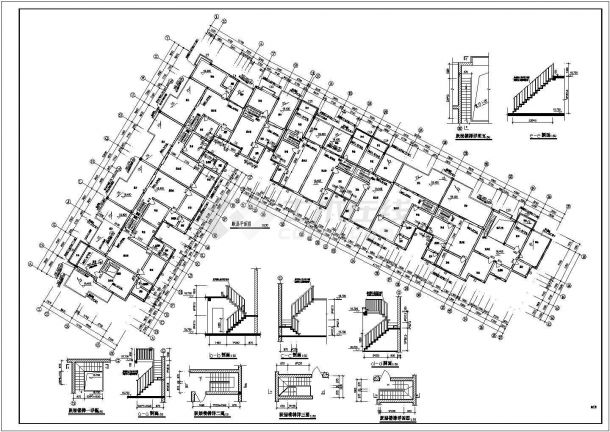 8层L型6单元每单元2户住宅楼CAD设计图-图二