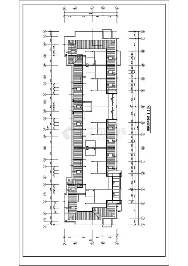 六层三单元阁楼4264平米不对称户型CAD设计图纸-图二