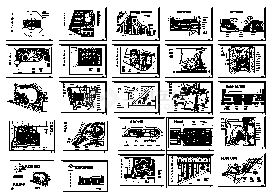 西方现代园林设计cad图集(含二十五种设计图)-图二