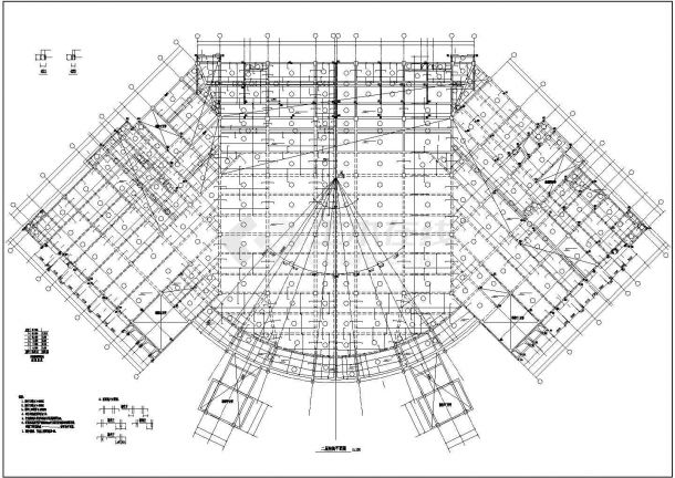 某三层框架结构学校食堂结构设计CAD图纸-图一