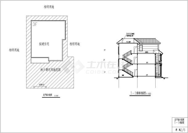 某三层框架结构农村自建房建筑施工图-图一