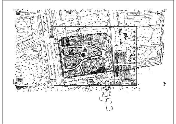 规划总用地2万3平米居住总户数382户规划设计总平面图_图1