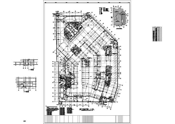 5层现代风格知名商业广场各层平面施工图-图二