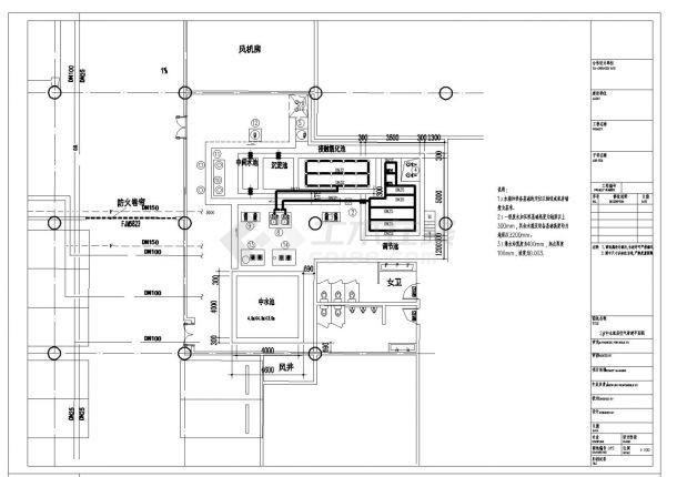 上海某商务大楼中水处理站建筑给排水图施工图纸（含效果图）-图二