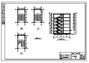 某六层框架结构中学学生宿舍建筑施工cad图(含计算书，结构图)-图一