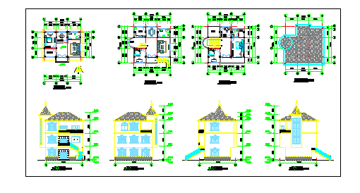 7套农村低层砖混结构自建房（均在300㎡左右）建筑设计图纸（标注详细）_图1