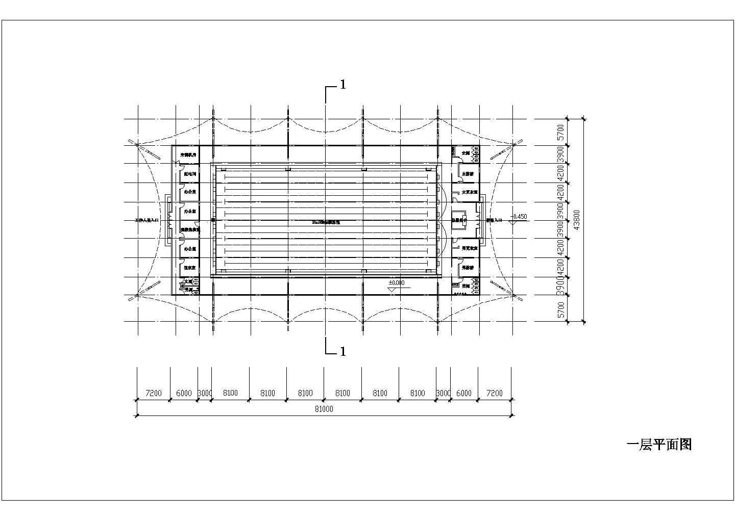 二层游泳馆全套建筑方案设计图