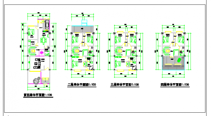 某4层农村自建房建筑平面设计图（长17.2米 宽8.1米）_图1