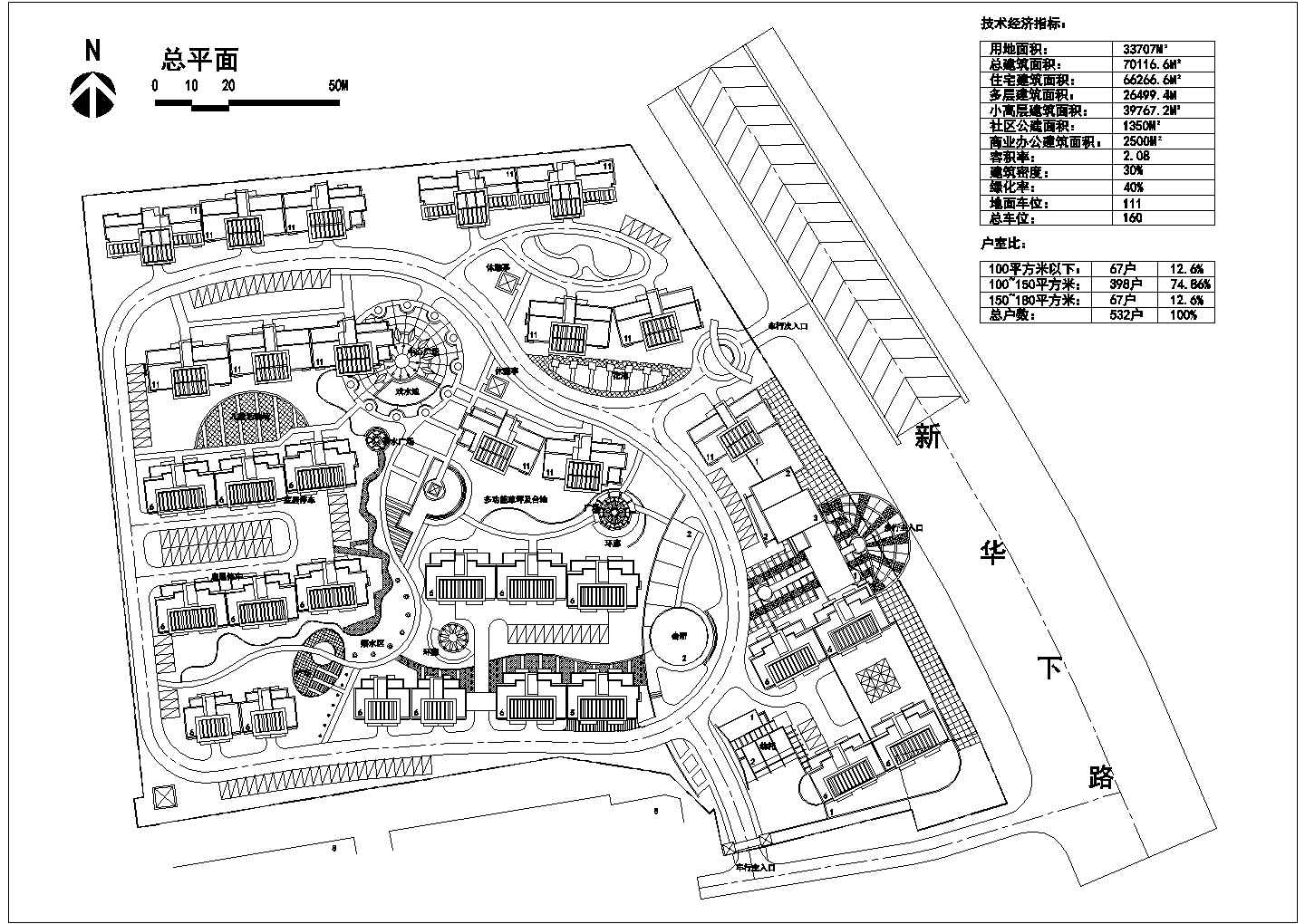 用地3万2平米美好家园规划与建筑设计方案总平面图