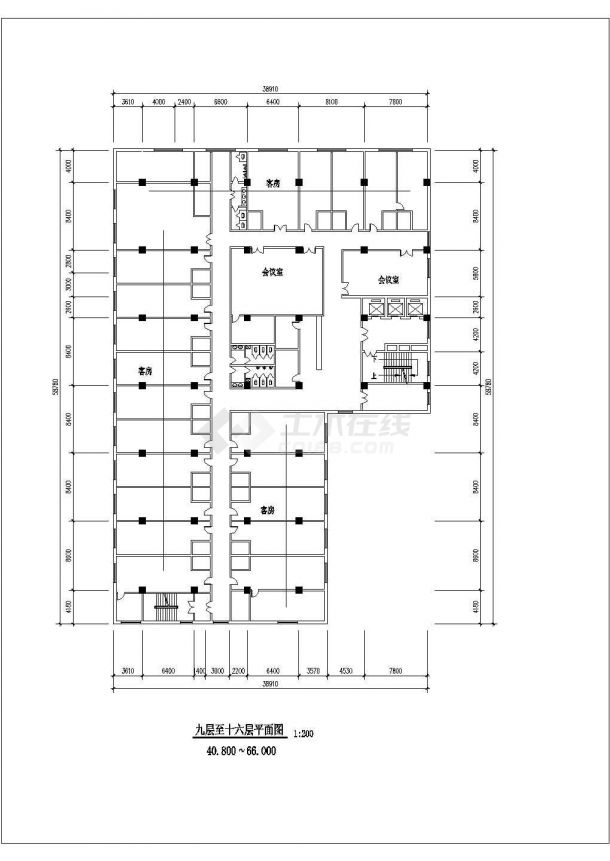 17层高档商场每层建筑设计CAD施工图-图二