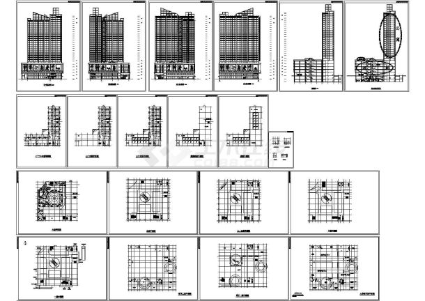 高层商住一体综合建筑设计施工CAD图-图一