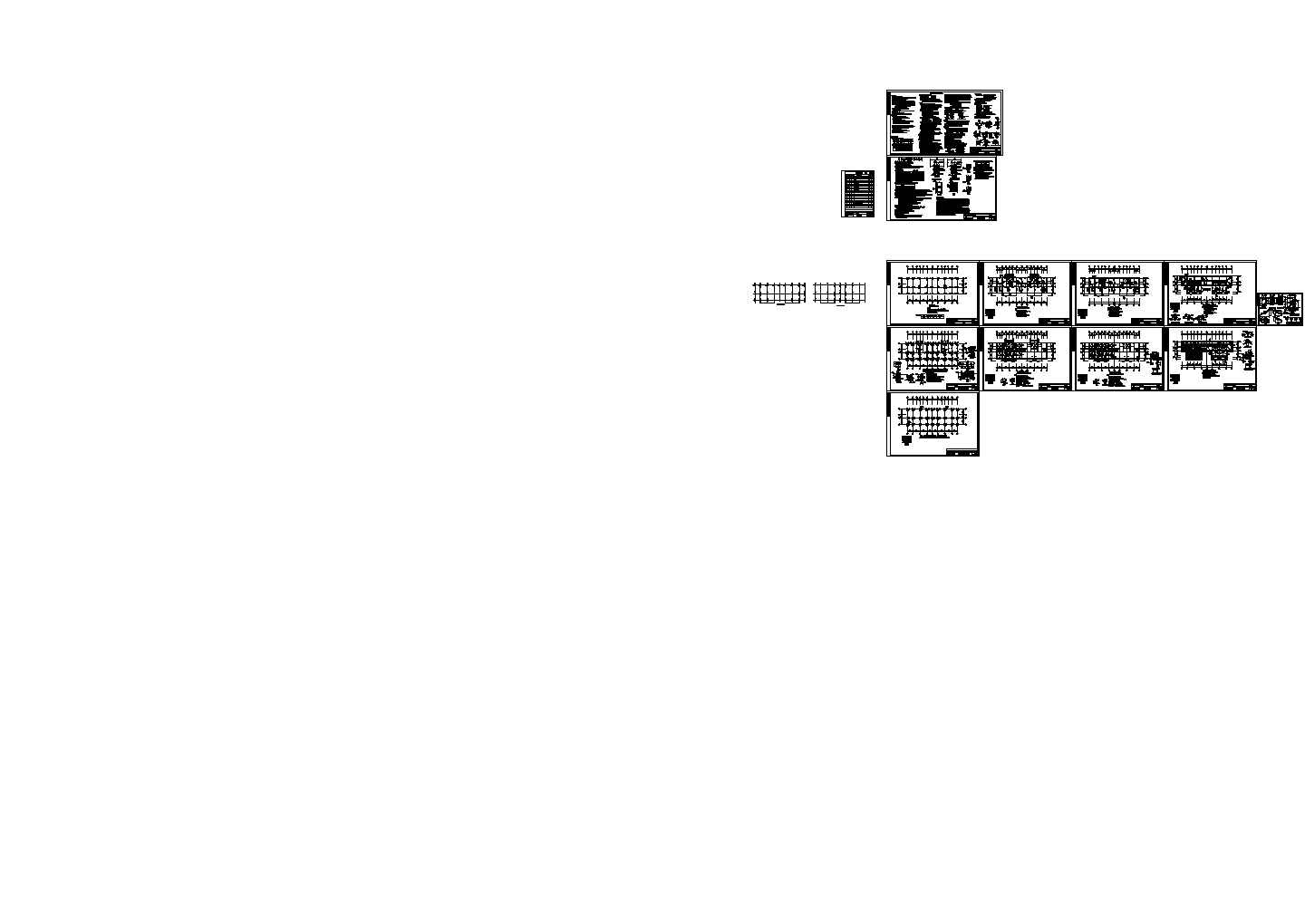 三层框架住宅结构施工图(桩基础)，12张图纸