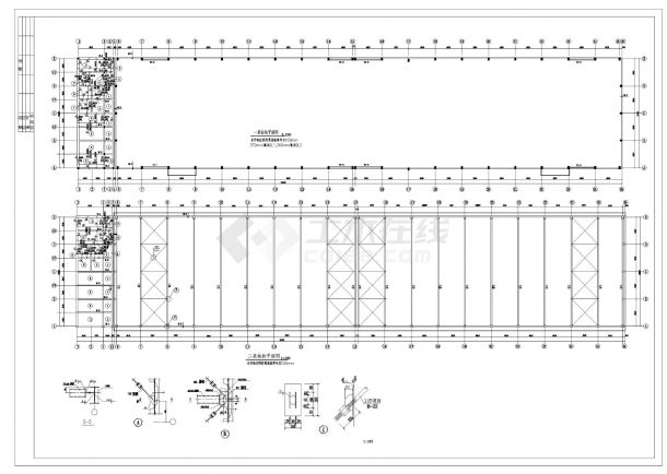 某钢结构厂房结构设计cad图纸-图二