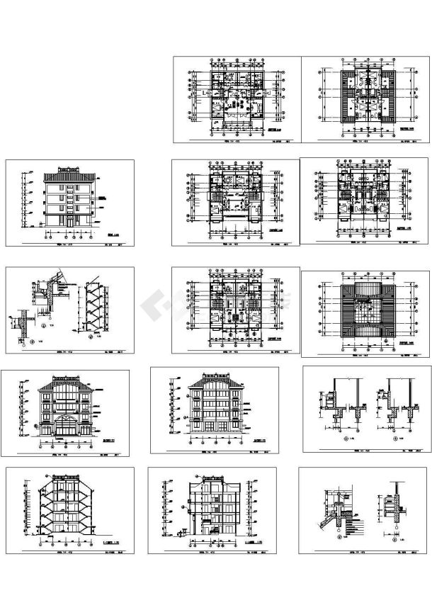 多层五层私宅建筑施工设计图-图一