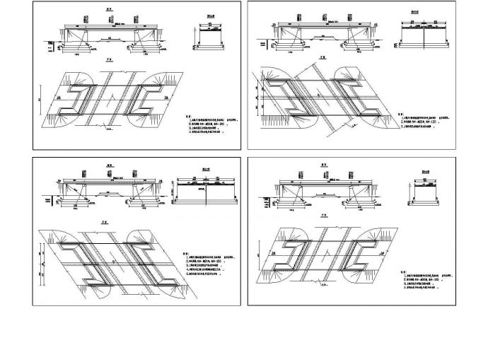 分离式交叉桥型施工平面布置图_图1