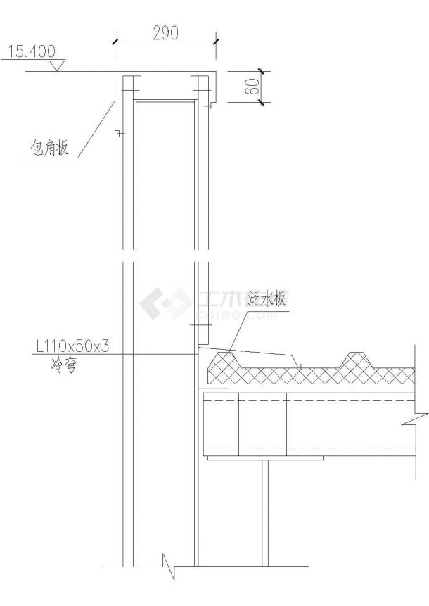 上海市利川宾馆山墙檐口施工全套非常标准设计cad图纸-图一