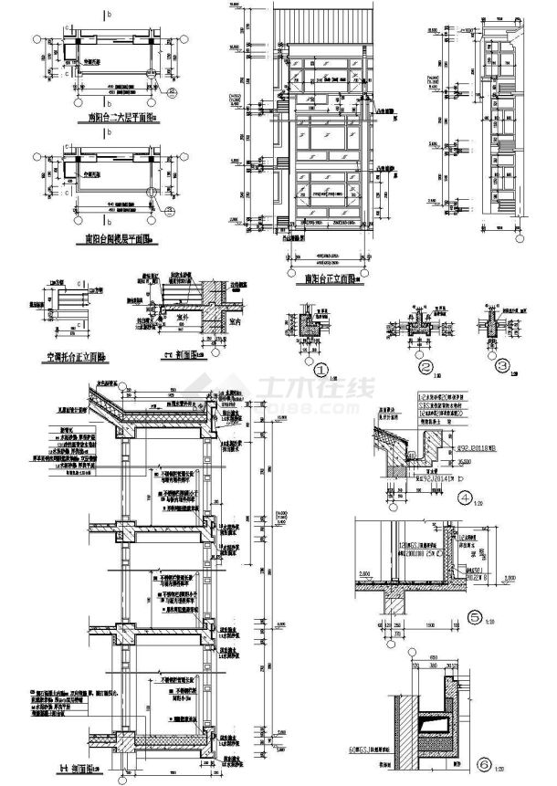 某地工程墙身檐沟和线脚大样施工全套非常实用设计cad图纸-图一