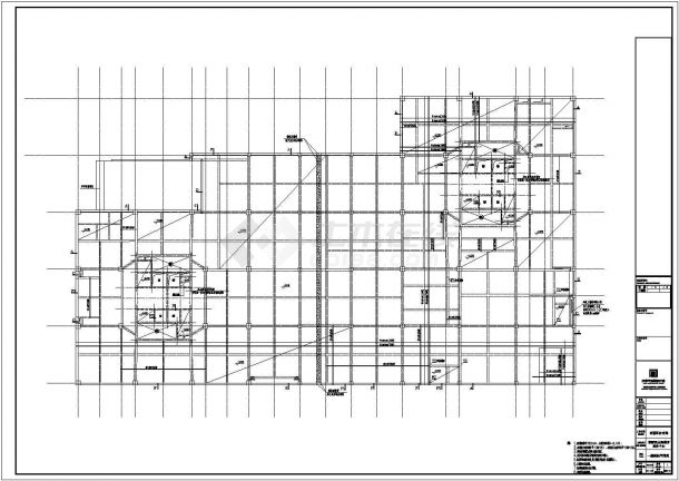 11层框架剪力墙结构全民健身服务中心结构施工图CAD-图二