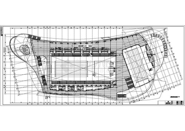 [大连]高层框架结构拱形金属屋面甲级体育游泳馆建筑施工图-图一