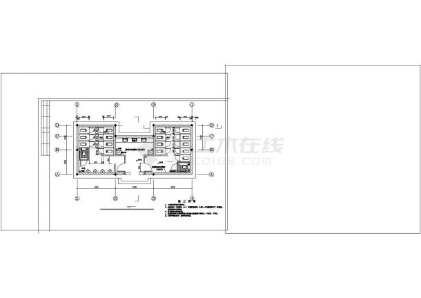 某公园景观厕所建筑cad图纸设计-图二