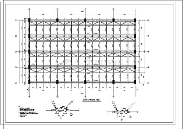 游泳馆屋面桁架节点构造cad设计详图-图一