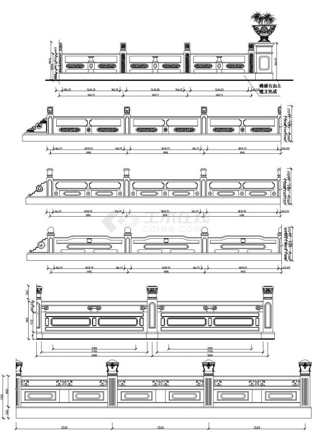 某五层砌体住宅护栏施工全套非常实用设计cad图纸-图一
