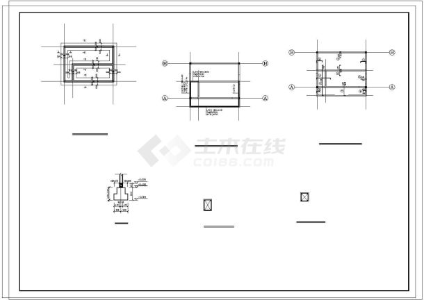 公共厕所全套施工图寒建筑结构-图二