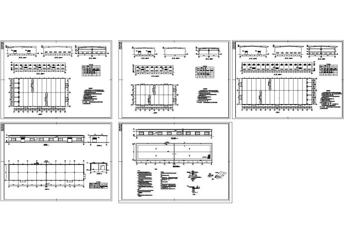 某一层钢框架结构工业车间设计cad全套建筑施工图（含设计说明，含3个车间设计）_图1
