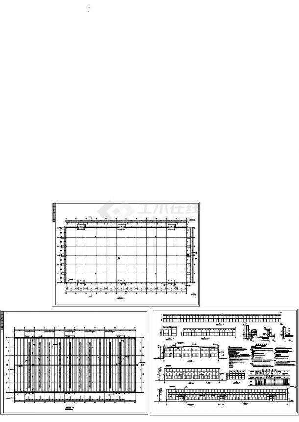 厂房设计_某单层钢结构厂房（4396㎡）设计cad全套建施图纸（含设计说明）-图二