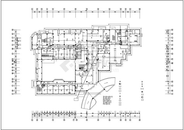医院病房楼消防系统规划CAD布置图-图一
