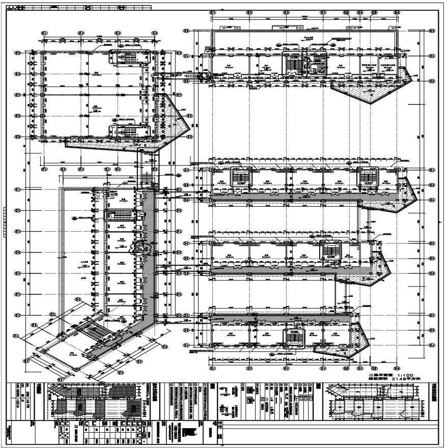 [河南]高校校园商业街建筑设计施工图-图一