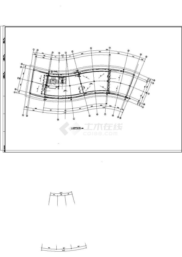 会所建筑施工cad图，共九张-图一