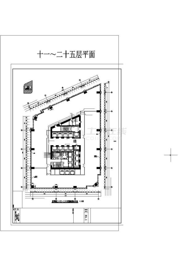 [江苏]67层商业楼给排水施工图（气体灭火系统）cad图纸设计-图二