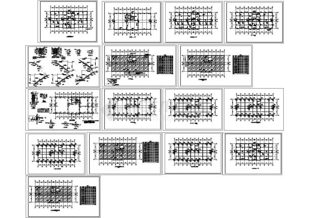 框架结构综合楼结构施工图（四层），16张图纸。-图一