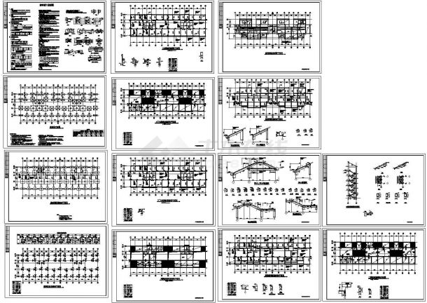 框架结构住宅结构施工图（六层带阁楼桩基础），14张图纸。-图一