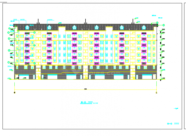 某地多层住宅建筑施工设计CAD平面布置图-图一