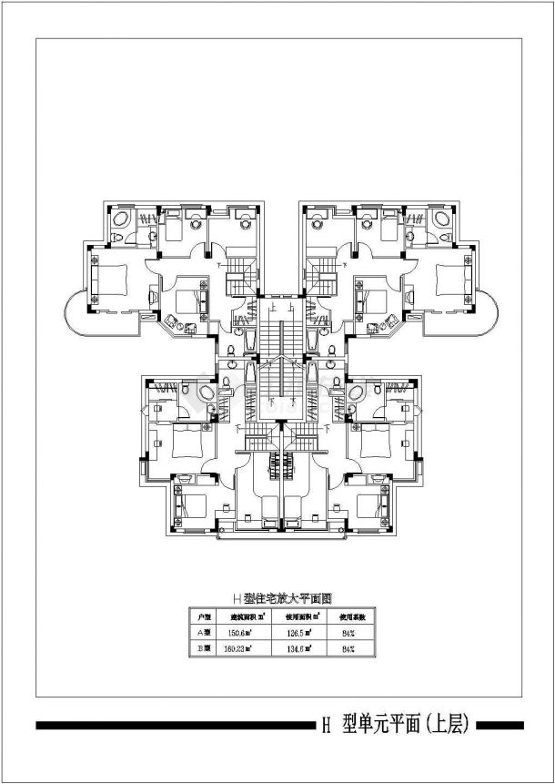 锦州市面实用户型居民住宅全套施工cad图-图一