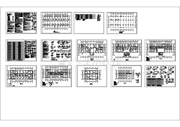 7度区四层框架结构中学教学楼结构施工图(独立基础)，14张图纸-图一