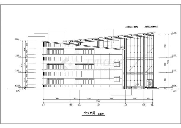 高级小区会所建筑施工CAD图-图一