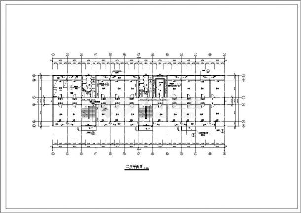 多层宿舍楼CAD建筑施工图-图二