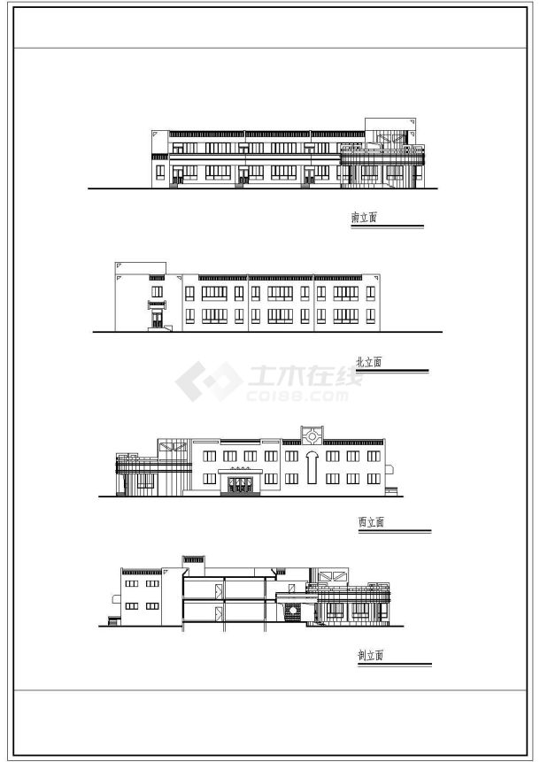 某地2层幼儿园建筑方案设计cad施工图-图一