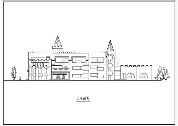 某地3层幼儿园建筑方案设计cad施工图-图一