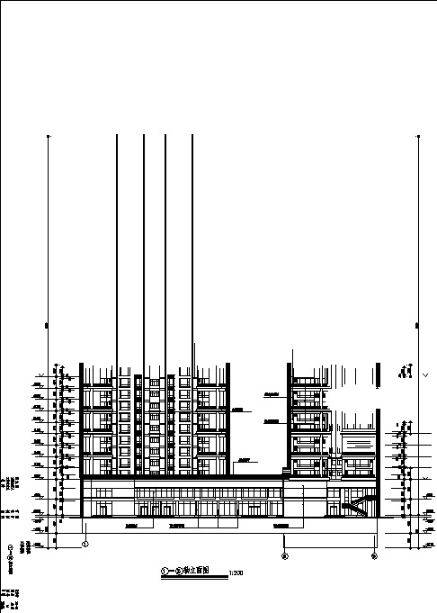 三套高层商住楼建筑设计施工cad图纸（含说明）-图二