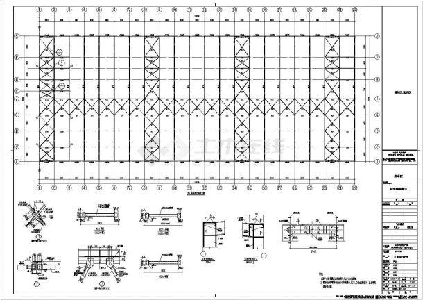 某单层加工车间结构设计cad施工图-图二