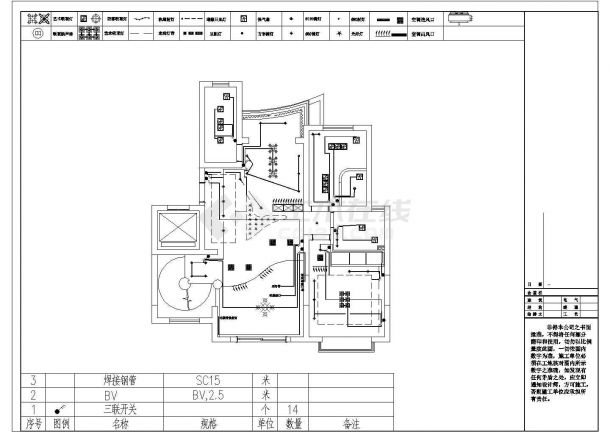 万都豪庭17层设计图CAD图纸-图二