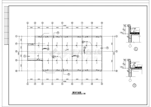 2层公司食堂建筑设计施工图（长39.24米 宽15.74米）-图一
