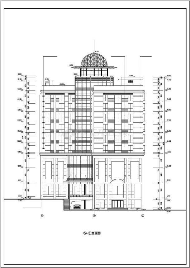【南京】某多层精简风格酒店全套建筑施工设计cad图纸-图二